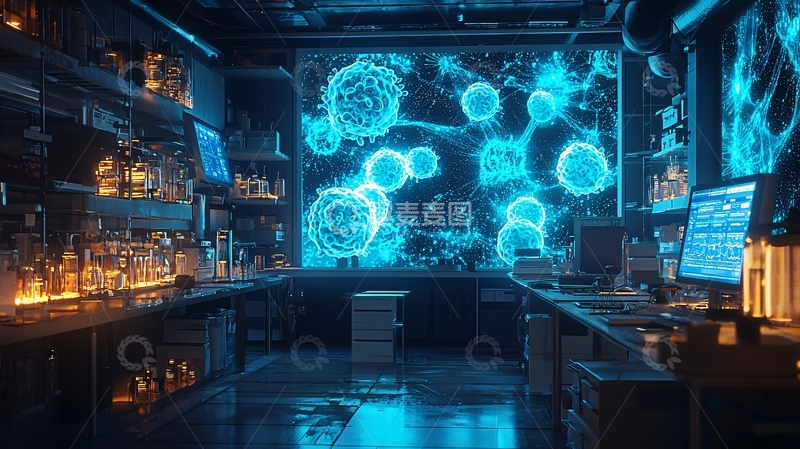 高清大图下载【趣麦麦图】科幻酒吧病毒研究室