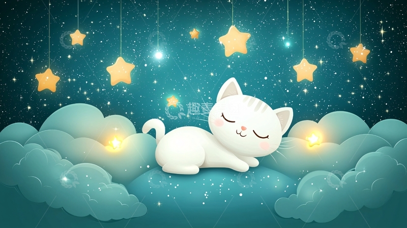 高清大图下载【趣麦麦图】星空猫咪