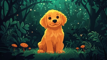 森林里的小金毛