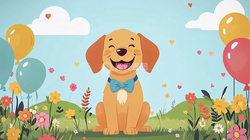 高清大图下载【趣麦麦图】卡通小狗