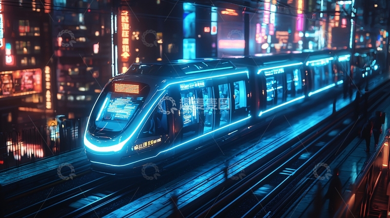 高清大图下载【趣麦麦图】未来都市轻轨
