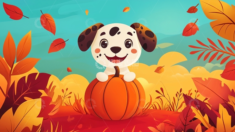 高清大图下载【趣麦麦图】卡通小狗