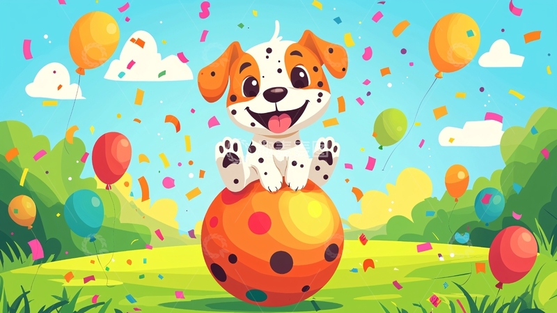 高清大图下载【趣麦麦图】卡通小狗