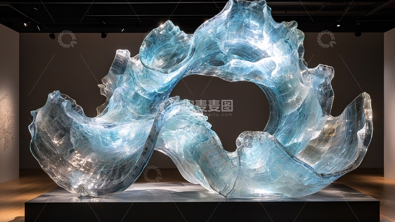 高清大图下载【趣麦麦图】透明玻璃雕塑