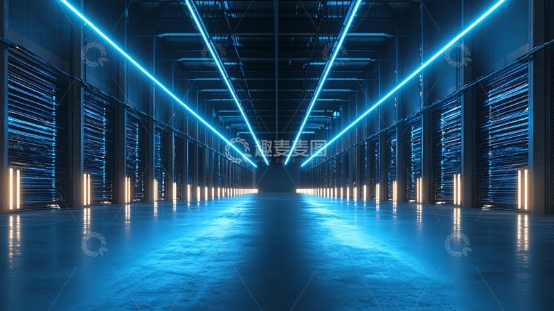 高清大图下载【趣麦麦图】蓝光科技感走廊