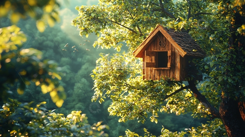 高清大图下载【趣麦麦图】树上小屋