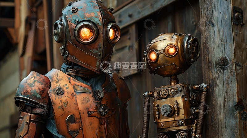 高清大图下载【趣麦麦图】蒸汽朋克机器人