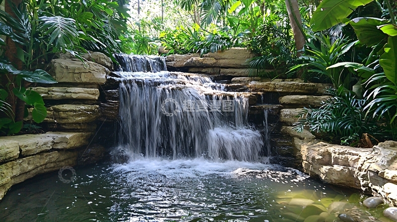 高清大图下载【趣麦麦图】热带雨林瀑布景观