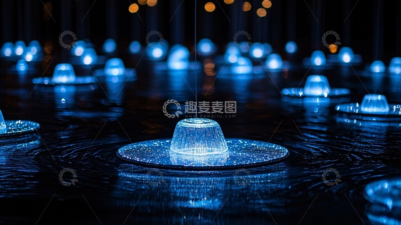 高清大图下载【趣麦麦图】蓝色光影水景