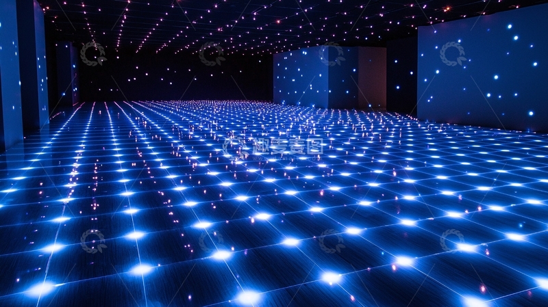 高清大图下载【趣麦麦图】蓝色光影地面