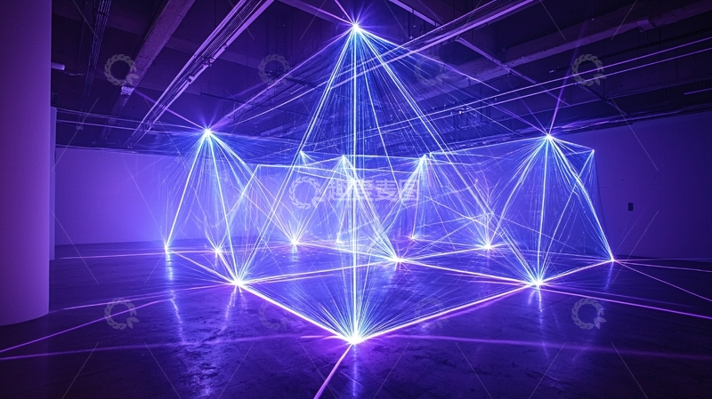 高清大图下载【趣麦麦图】紫色激光装置艺术