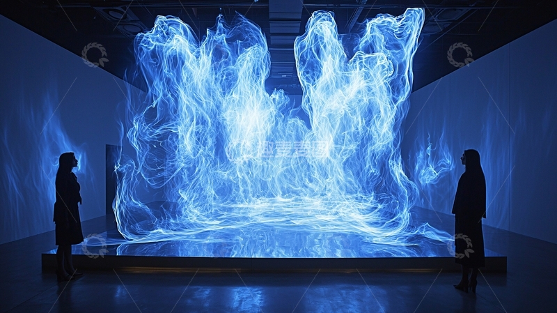 高清大图下载【趣麦麦图】蓝色火焰装置艺术