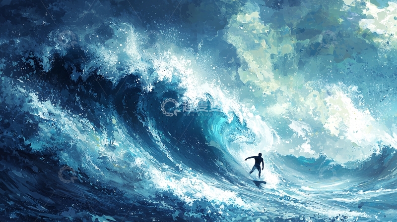高清大图下载【趣麦麦图】巨浪冲浪者