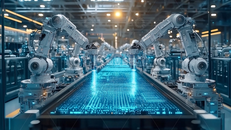 高清大图下载【趣麦麦图】智能工厂自动化生产线