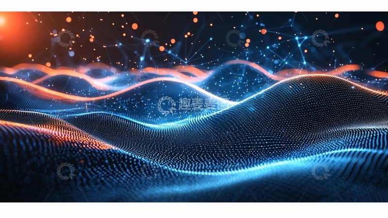 高清大图下载【趣麦麦图】蓝色科技感波浪