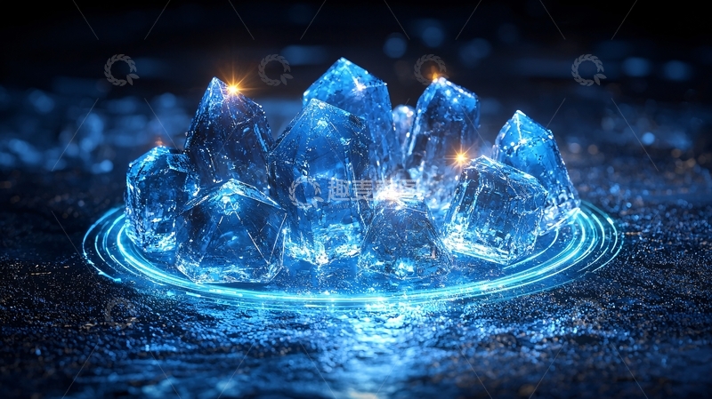 高清大图下载【趣麦麦图】蓝色发光晶体