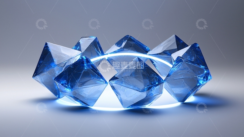 高清大图下载【趣麦麦图】蓝色水晶