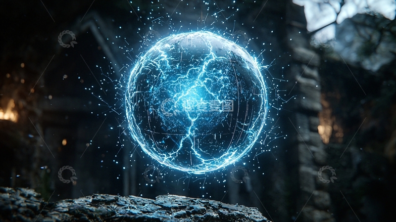 高清大图下载【趣麦麦图】蓝色能量球