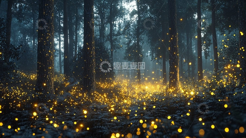 高清大图下载【趣麦麦图】黑暗森林萤火虫