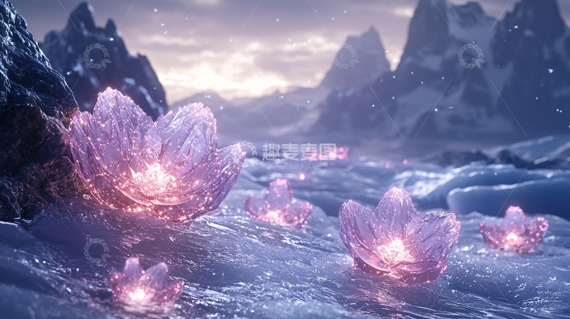 高清大图下载【趣麦麦图】冰雪奇缘般梦幻冰花