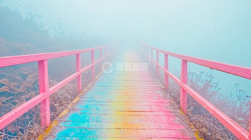 高清大图下载【趣麦麦图】粉色桥梁