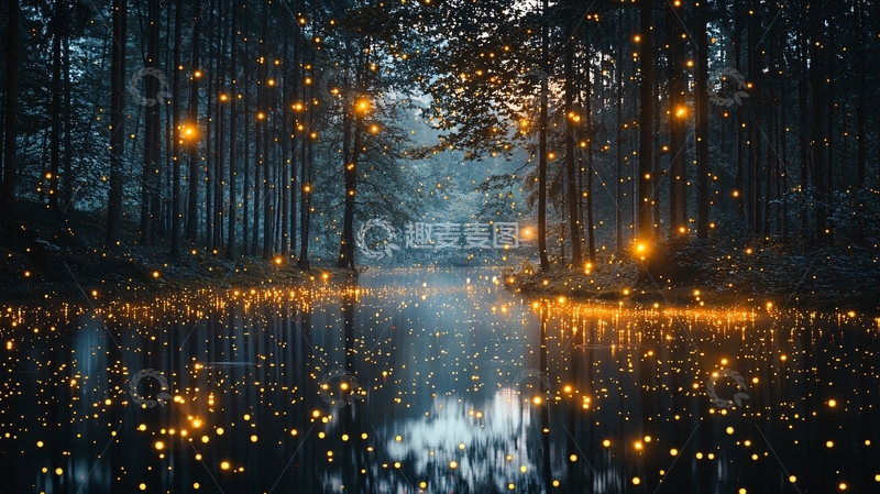 高清大图下载【趣麦麦图】萤火虫森林35