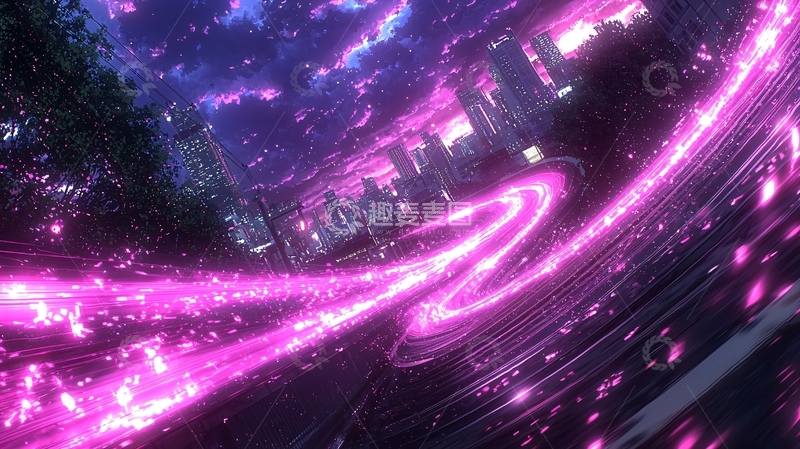 高清大图下载【趣麦麦图】紫光轨迹