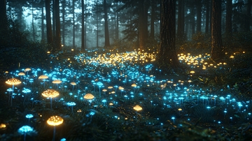 幽暗森林发光蘑菇