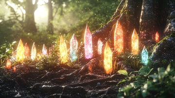 森林深处彩色水晶