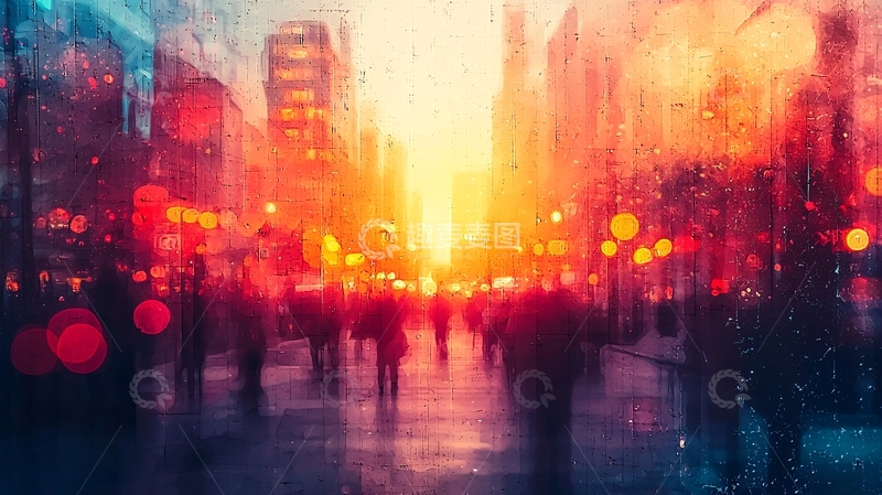 高清大图下载【趣麦麦图】光影斑驳的城市街道
