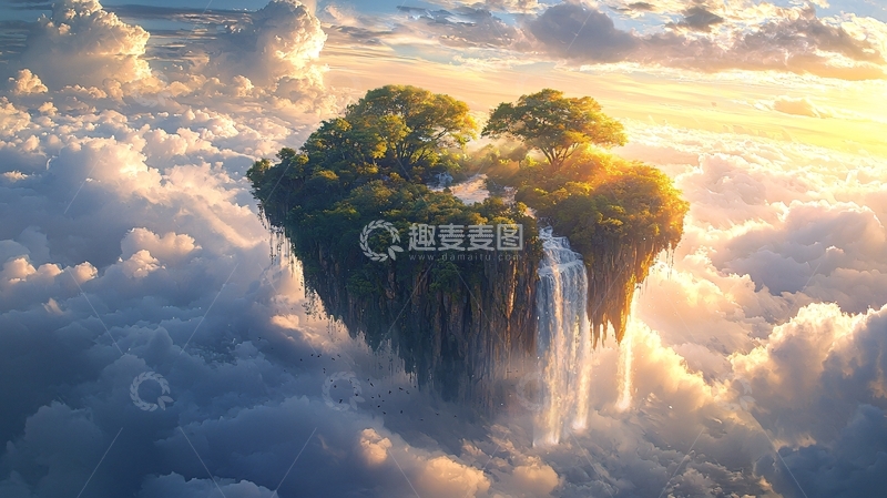 云端上的绿色岛屿