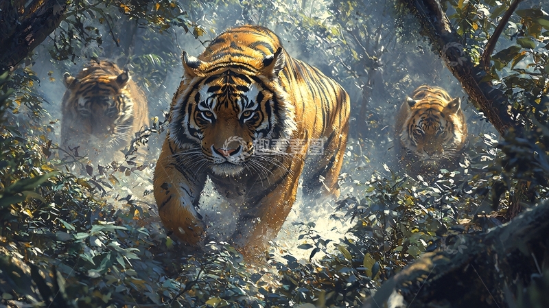 高清大图下载【趣麦麦图】森林猛虎