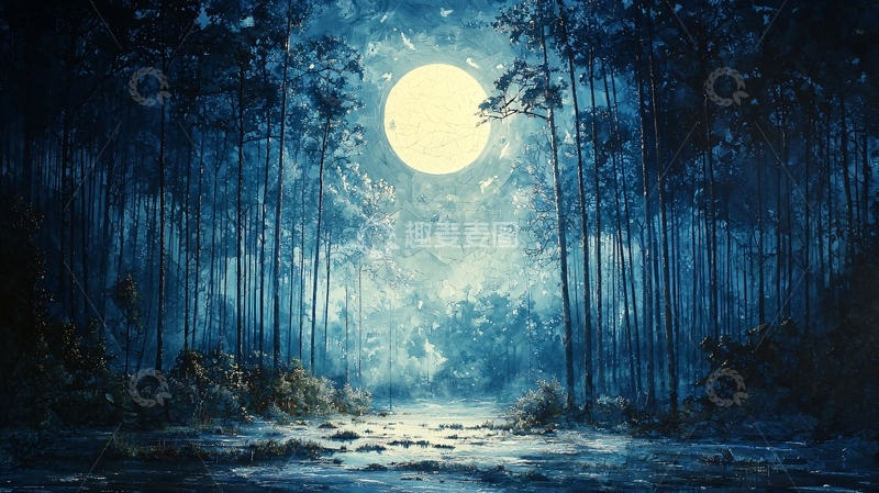 高清大图下载【趣麦麦图】月光森林