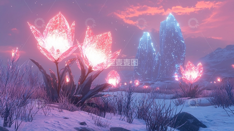 高清大图下载【趣麦麦图】梦幻水晶花田