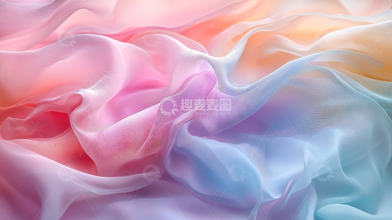 高清大图下载【趣麦麦图】彩虹色丝绸布料