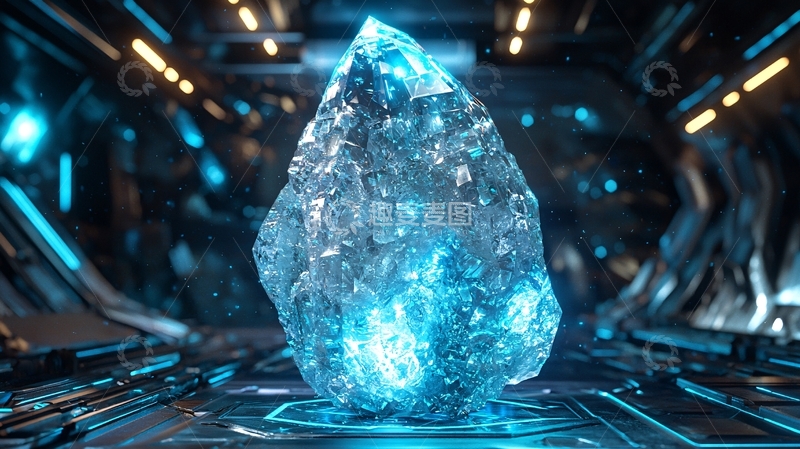 高清大图下载【趣麦麦图】未来科技感蓝色水晶