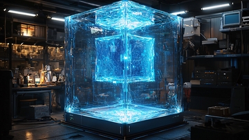 冰块中的蓝色能量方块