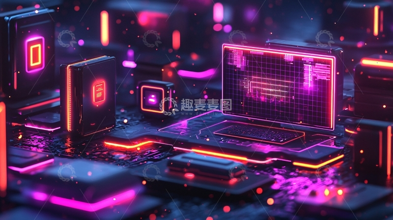 高清大图下载【趣麦麦图】赛博朋克风科技感炫酷背景