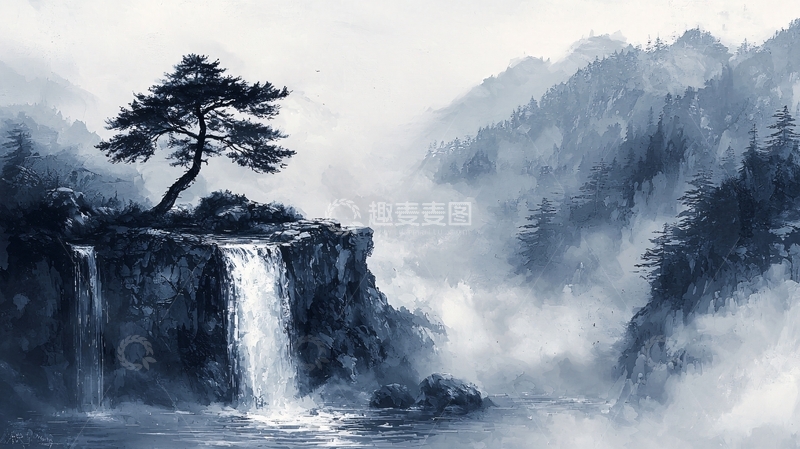 高清大图下载【趣麦麦图】水墨画山水
