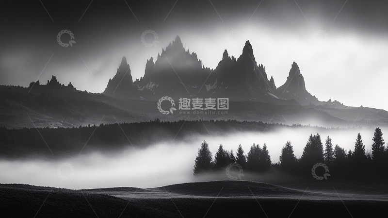 高清大图下载【趣麦麦图】黑白