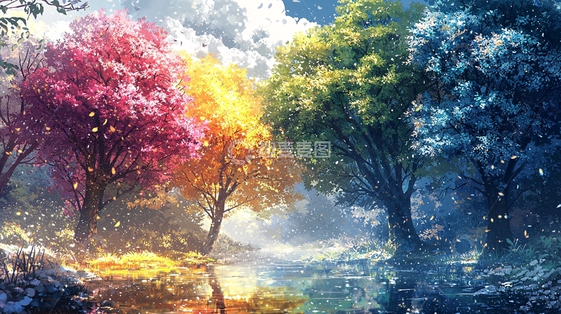 高清大图下载【趣麦麦图】四季树