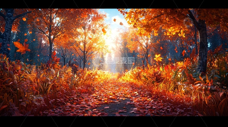 高清大图下载【趣麦麦图】秋日森林小路