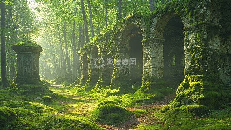 高清大图下载【趣麦麦图】森林古迹