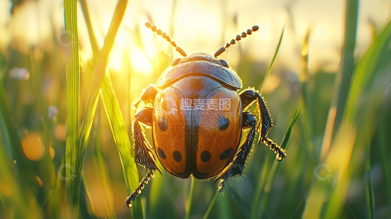 高清大图下载【趣麦麦图】阳光下的甲虫