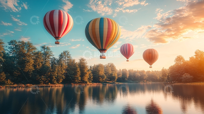 高清大图下载【趣麦麦图】热气球