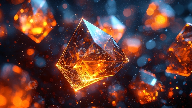 高清大图下载【趣麦麦图】光影水晶几何体