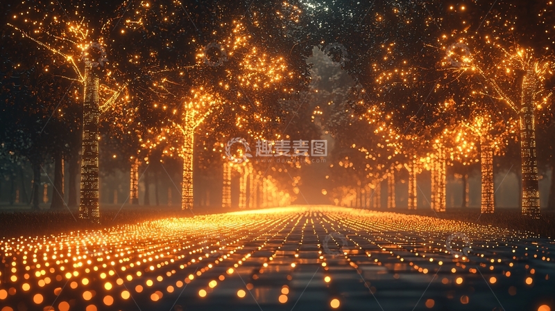 高清大图下载【趣麦麦图】光影森林道路