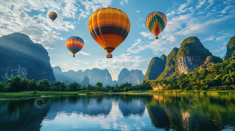 高清大图下载【趣麦麦图】热气球