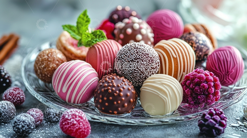 高清大图下载【趣麦麦图】彩色巧克力球
