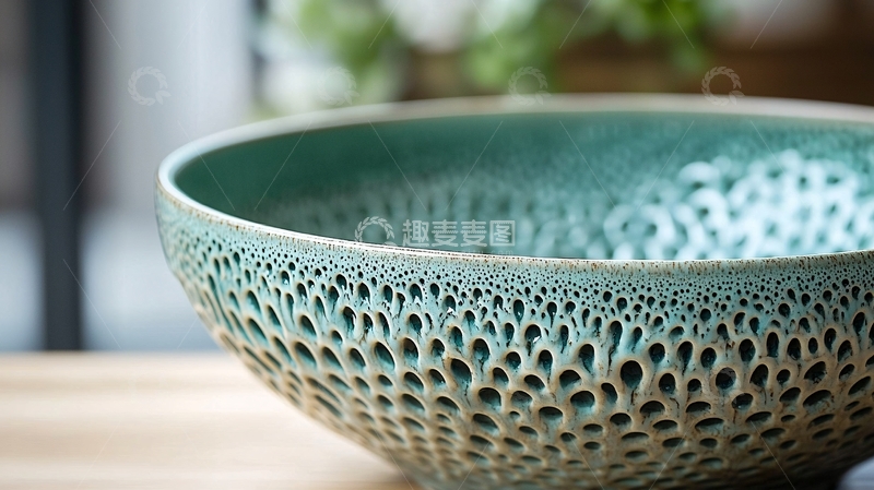 高清大图下载【趣麦麦图】青绿色陶瓷大碗